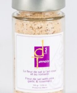 Fleur de sel torréfiée à ail rose et au romarin - 100g